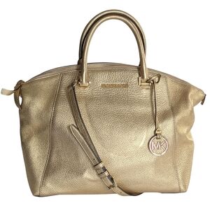 Michael Kors Rilley Gold Leather Convertible Bag